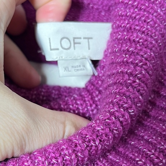 Loft NWT Merino Wool Blend Side Button Cowl Tunic Sweater XL - Picture 6 of 9